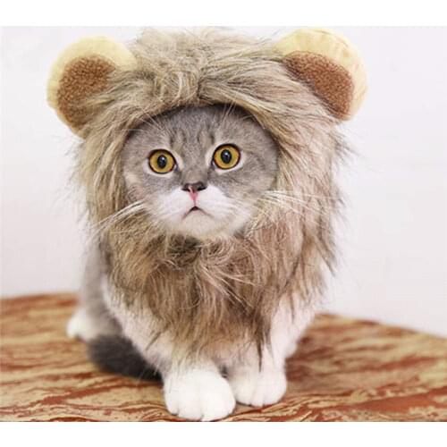 1PC Emulation Plush Pet Wig Dress Up Cap Lion Head Hair Ears Hats Puppy Dog Mane Hair Cat Costume Cosplay Supplies Pet Products