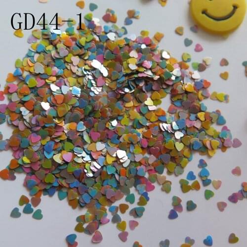 10g/bag--3g/jar Retail 3MM Thin Colorful Heart Nail Art Shinny Glitter Cute Decoration Nail Art Decoration GD44