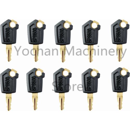 10 PCS 5P8500 Iron Key For Caterpillar CAT Heavy Equipment Ignition Loader Excavator Dozer Iron & Plastic Black