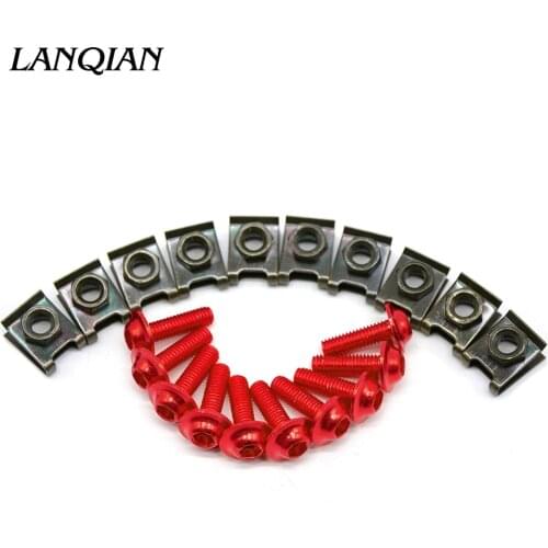 10 pieces 6mm motorbike screwse body fairing For Honda CBR 600F 600RR 900RR 929RR 1000RR 954RR