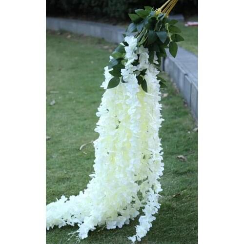 140 cm(55 inches) Super Long Artificial Silk Flower Hydrangea Wisteria Garland For Garden Home Wedding Decoration Supplies