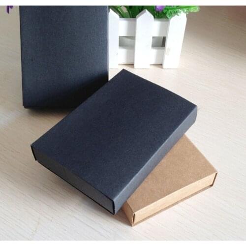 24PCS Kraft Darawer Box Black Paper Carrying Cases Blank Gift boxes Drawer Box Gift Craft Power Bank Packaging Cardboard Boxes
