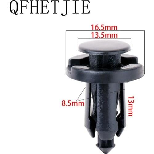 50pcs 8.5mm Hole Dia Black Plastic Rivets Bumper Fastener Fender Car Door Trim Panel Clip For Car Rivets Fasteners Clips