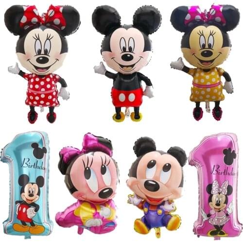 50pcs Giant Mickey Minnie Mouse Foil Balloons Cartoon Birthday Party Decorations Kids Baby Shower Party Baloon Childrens Toys