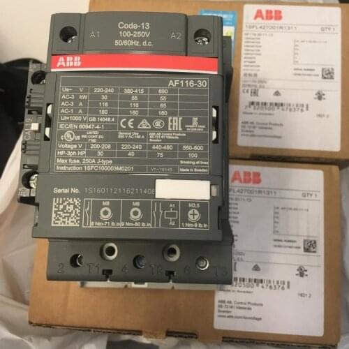 ABB 3-ploe contactors AF series AC/DC operated 1NC+1NO 116A 55kw AF116-30-11-11 AF116-30-11-12 AF116-30-11-13 AF116-30-11-14