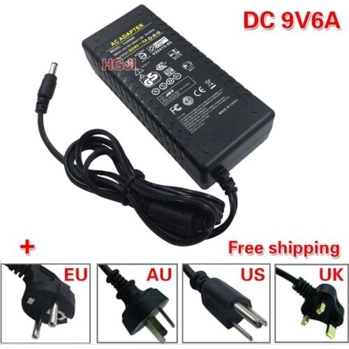 AC DC 9v 6a adapter 9V 6A Switching Power Supply AC DC Adapter 9V6000mA DC Voltage Regulator Power Adapter with AC plug
