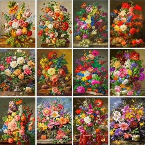 Full Square/Round Drill 5D Diy Diamond Painting Peony Flower Diamond Embroidery Vase Cross Stitch Mosaic Kit Home Decor Wall Art