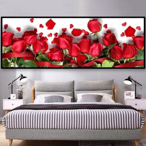 Diamond Painting Full Square Red Roses Diamond Embroidery Cross Stitch Diamond Mosaic Wedding Decor Picture Of Rhinestones C538