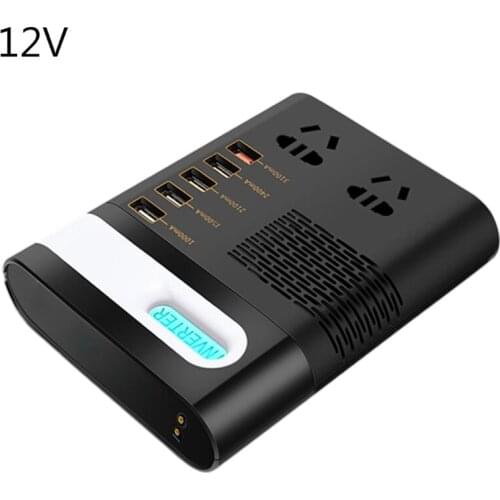 200W Car Power Inverter DC 12V/24V to AC 220V Voltage Converter Short Circuit Automatic Protection QC 3.0 USB Charger Auto
