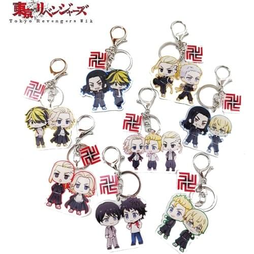 Tokyo Revengers Keychains Mikey Draken Sano Manjiro Couple Keyring Hanemiya Kazutora Hanagaki Takemichi Baji Keisuke Kids Gifts