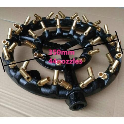 Supper quality Cast iron 44 nozzles gas jet tips burner for kitchen cooking propane jet burner with brass orifice lpg &lng