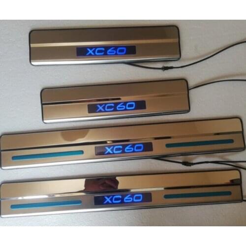 For VOLVO XC60 2008-2020 LED Stainless Steel Boutique Side Scuff Plate/Door Sill Door Sill Car Accessories