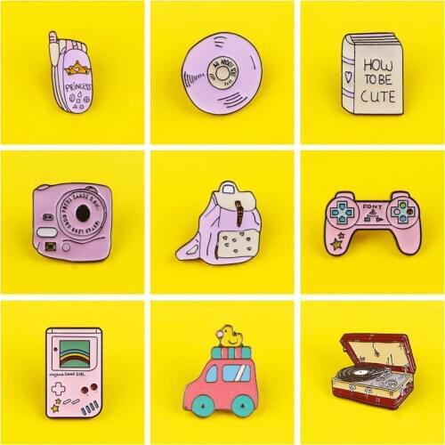 Feminism Pins Jewelry Funny Cute Pink Camera Phone Backpack Enamel Pins Badges Brooch Lapel Pins for Backpack Badge Gifts Decor
