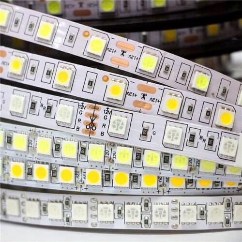 5M/Pack High Quality Flexible LED Strip light 12V 5050SMD 60Leds/m 120Leds/m Fita LED Diode Tape 300leds 600leds Ribbon Lamp
