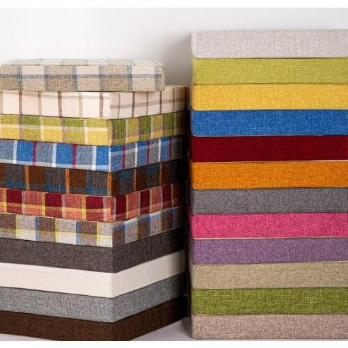 High Density 35D Sponge Cushion Custom Linen Sofa Mat Thickened Bay Window Chair Increase Cushion Hard Throw Pillows