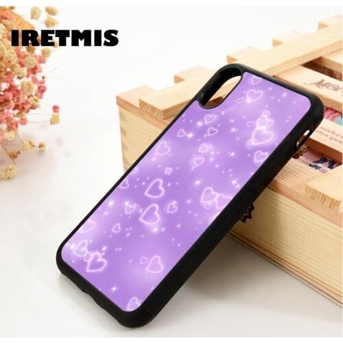 Iretmis 5 5S SE 2020 6 6S Silicone Rubber Phone Case Cover for iPhone 7 8 Plus X Xs 11 12 MINI Pro Max XR Sparkly Heart
