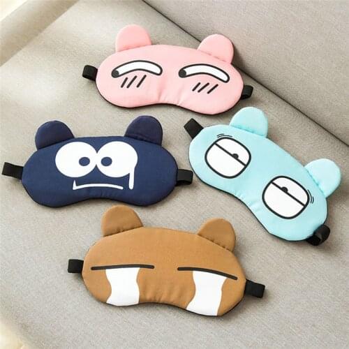 1Pc Cotton Cartoon Face Sleep Eye Mask Cute Funny Eye Cover Sleeping Mask Travel Rest Eye Band Kids Eye shade Patch Blindfold