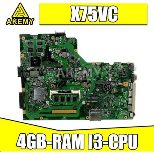 Akemy X75VC Laptop Motherboard for ASUS X75VB X75VD X75VC X75VCP X75VD1 X75V Mainboard GT720M 4GB-RAM I3-CPU