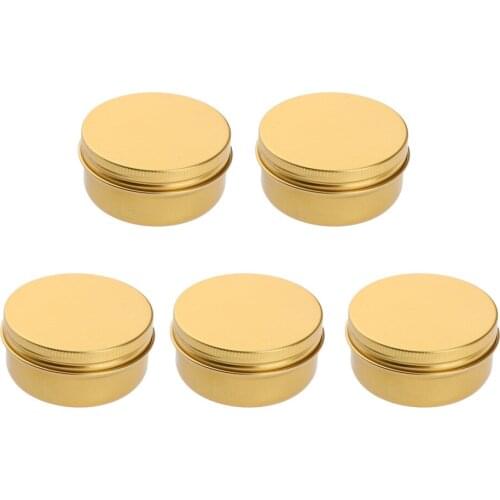 15Pcs 50ml Multipurpose Aluminum Screw Cap Jar Container For Glitter Lip Balm Cream Golden, Durable and Reusable