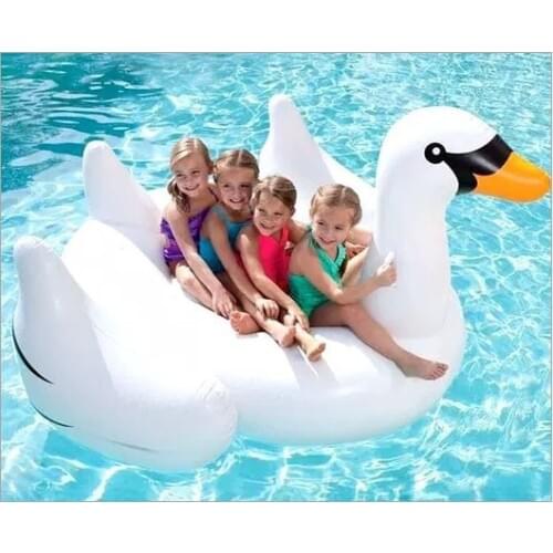 Ppular Summer Swimming Pool Party Amusement Floating Raft Cartoon Flamingo Inflatable Toys Safe Children Adults Water Playing