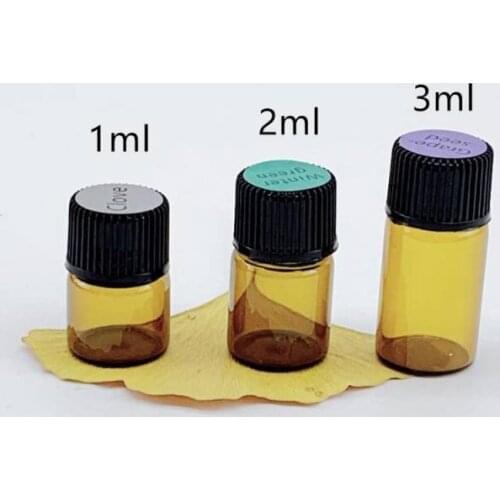 Small glass bottle perfume sample test 30pcs essential oil bottle 1m/l2ml/3ml/ suitable for doterra essential oil mini can