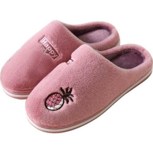2020 New Plush Cotton Slippers Women Autumn Winter Fruit Indoor Home Slippers Lovers Non-Slip Fur Slippers Floor Shoes For Woman