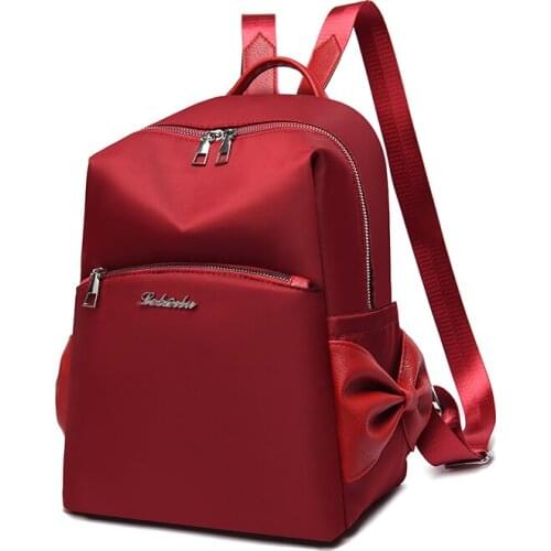 New Bowknot Backpack Nylon Female Sweetly Bag Womens Backpack Sweet Bow Teen Girls Backpacks School Bag Lady Shoulder bag