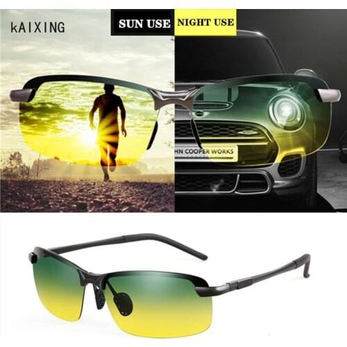 KAIXING Top Photochromic Sunglasses Man Woman Day&Night Vision Driving Glasses Brand UV400 Polarization Sun Glasses For Car