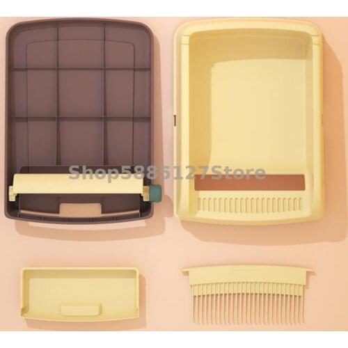 Semi Closed Cat Litter Basin Deodorization Large Cat Toilet Anti Splash Cat Excrement Basin Cat Kitten Products