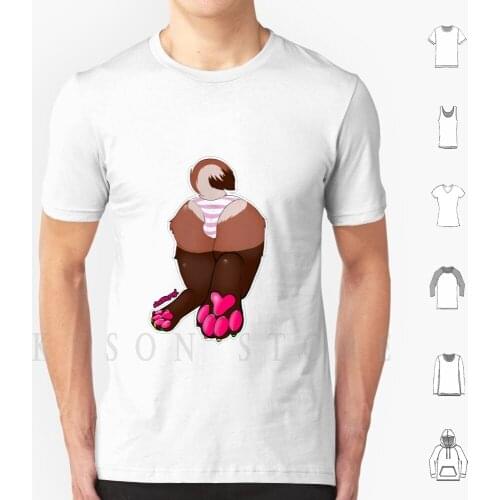 ☆ PuppyS Butt ☆ T Shirt Men Cotton Furry Fursuit Panties Kawaii Pantsu Pink Shibe Fursona Weeb Femboy Curl Shiba