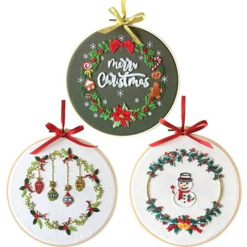 Christmas Embroidery Starter Kit for Beginners, Modern Embroidery Kits, Contains all Embroidery Tools, English Description