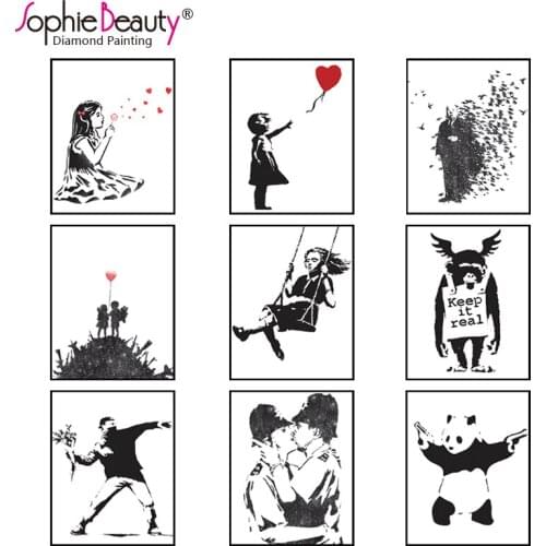 Sophie Beauty diy diamond painting cross stitch handcraft embroidery black girl flower arts crafts sewing needlework mosaic kits