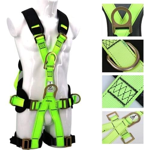 Reflective Full Body Harness Webbing Ladder Fall Arrest Climbing Work Construction Rappelling Escape Rescue Equipment
