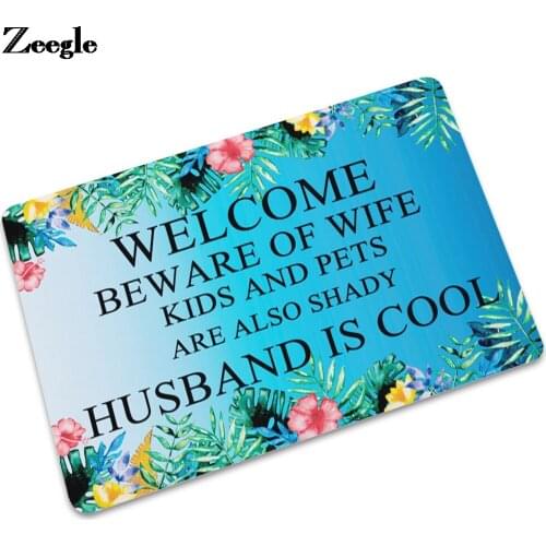 Zeegle Simple Style Waterproof Rubber Floor Mat Anti-Slip Entrance Door Mat Kitchen Bathroom Carpet Rug Bedroom Bedside Foot Mat
