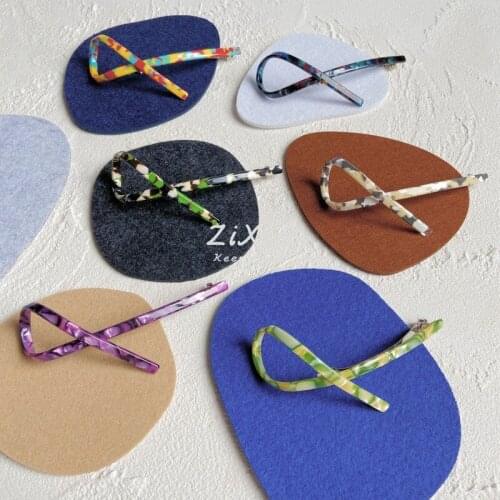 Star same style hairpin female bowknot side clip Acetate spring clip hairpin sweet hairpin