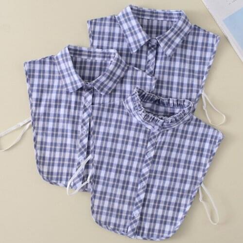 Ladies Women Adult Detachable Lapel Shirt Fake Collar FashionSweet Girls Princess Ruffles Stand False Collar Womens Button Down