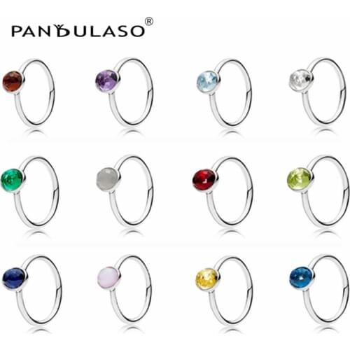 12 month birth stone Droplet Ring Sterling Silver Jewelry Rings For Woman Jewelry Making Fashion Ring Collection