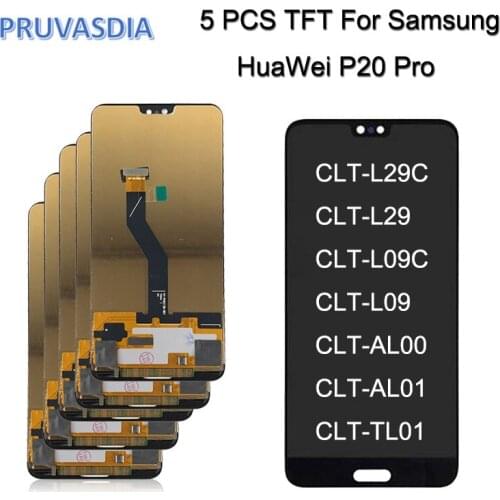 5 Wholesale Display For Huawei P20 Pro LCD Display Touch Screen Digitizer Assembly For Huawei P20Pro CLT-L09 LCD No Fingerprint