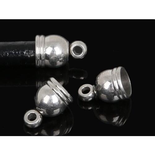10pcs/lot (3 size to pick :7x10.5mm 6.5x14mm 7X10mm) Stainless Steel Cord End Cap For Jewelry Making