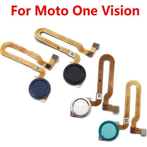 10Pcs/Lot, Home Button Key FingerPrint Touch ID Sensor Flex Cable Ribbon For Motorola Moto One Vision Replacement Parts
