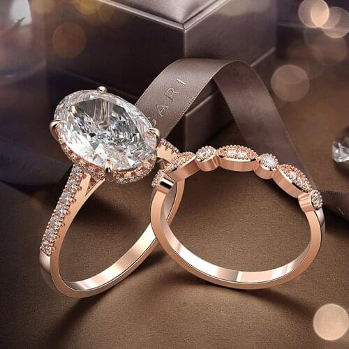 100% 925 Sterling Silver Luxury 9 Carats Ring 13*16mm Rose Gold Radion Cut Rings For Women Sparkling Wedding Party Fine Jewelry
