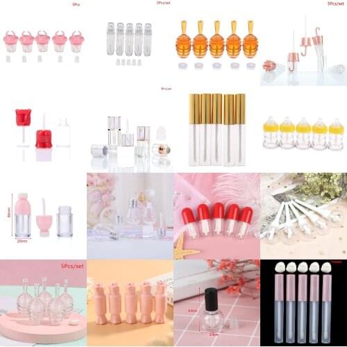 5pcs/lot 2.5ml-15ml Plastic Lip Gloss Tube DIY Lip Gloss Containers Bottle Empty Cosmetic Container Tool Makeup Organizer