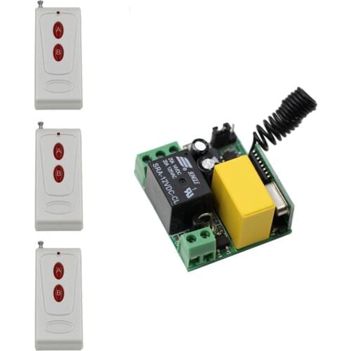 AC 220V 1CH RF Relay Wireless Remote Control Switch System Receiver Transmitter 2 Buttons Remote Controller 315Mhz or 433.92mhz