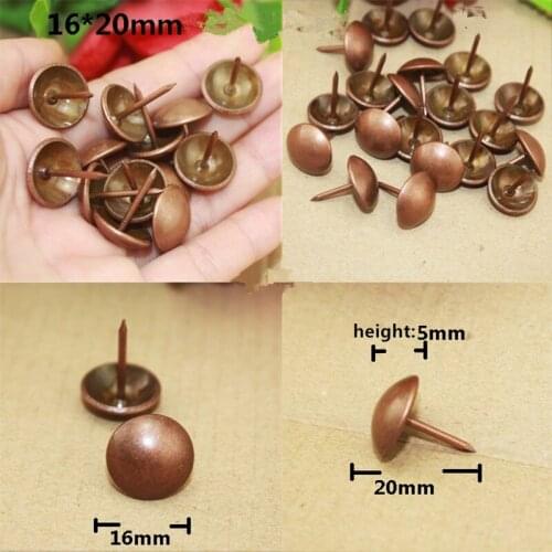 Antique Red Bronze Tone Upholstery Nail Decorative Upholstery Tacks Stud Wooden Box Case Furniture Nails Pushpin Doornail,100Pcs