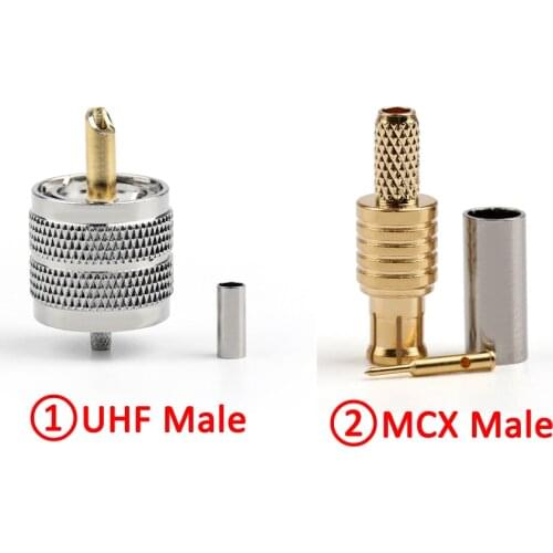 Areyourshop 10Pcs For RG174 RG178 RG316 LMR100 Coaxial Cable UHF Pl259 / MCX Male Crimp Connector