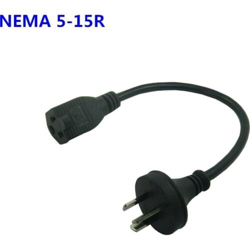 AU AS3112 Australia to US America NEMA 5-15R Digital Portable Conversion Power Short Cable PDU UPS Cord 20cm