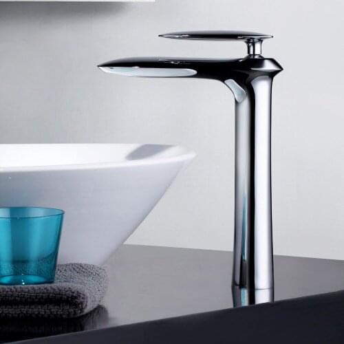 Free ship Modern Single Hole Bathroom Vessel Sink Faucet in Chrome Finish Basin Mixer Tap