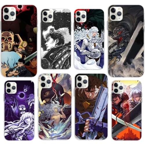 Berserk guts anime Case for Apple iPhone 12 Mini 11 Pro X XR XS Max 7 8 6 6S Plus 5 5S SE Black Silicone Phone Coque