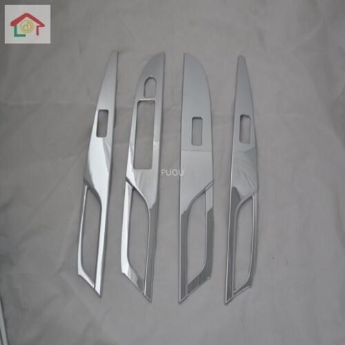For Suzuki S-cross scross SX4 2014 2015 2016 2017 car ABS Chrome Door Window Glass Panel Armrest Lift Switch Button Trim Frame