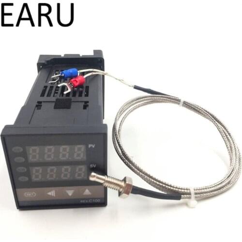 Dual Digital PID Temperature Controller REX-C100 Universal Input SSR Relay Output + M6 Probe 1m cable K typethermocouple Hot